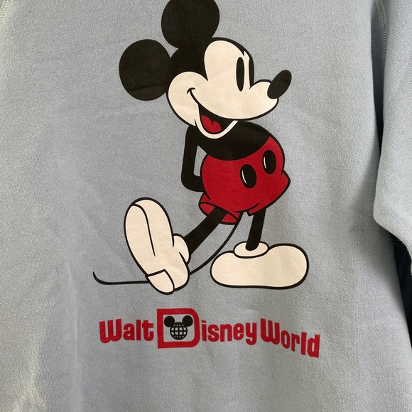 Vintage Disney World Mickey Mouse Crewneck Sweatshirt light blue - Picture 2 of 6